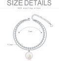 wholesale 925 Sterling Silver Freshwater Pearl Beaded Chain Anklet for Women Beach Foot s-0-5