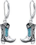 wholesale TOUPOP Cowgirl Earrings Western Earrings For Women Sterling Silver Turquoise Dangle Drop Western Jewelry For Women Country Cowgirl Jewelry Gifts For Her -0-0