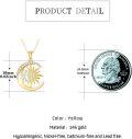 wholesale 14K Yellow Gold Moon Sun Pendant Necklace for Women Jewelry Gifts-0-1