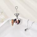 wholesale 925 Sterling Silver Green Butterfly Heart Locket Necklace Vintage Cremation Urn Memorial Photo Pendant-0-2