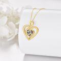 wholesale 10K Gold Multi-Colored Crystal Heart Pendant Necklace s for Her-0-2