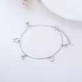 TOUPOP Sterling Silver Heart Bead Anklet Adjustable Ankle Bracelet-0-1