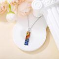 wholesale 925 Sterling Silver Sun Ocean Wave Enamel Bar Pendant Necklace Platinum Plated-0-4