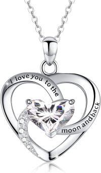 wholesale Sterling Silver Birthstone Heart Necklace Infinity Love Pendant-1469C-Y