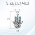 wholesale 925 Sterling Silver Abalone Shell Lotus Evil Eye Pendant Necklace-0-4