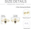 wholesale 14K Gold  Black Enamel Honey Bee Stud Earrings for Women - Fine s-0-3