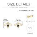 wholesale 14K Gold  Black Enamel Honey Bee Stud Earrings for Women - Fine s-0-3