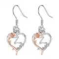 TOUPOP Sterling Silver Rose Heart Butterfly Initial Z Letter Drop Dangle Earrings-0-0