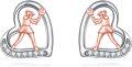 wholesale 925 Sterling Silver Sports Basketball Player Heart Stud Earrings s for Women-0-25
