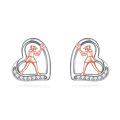 wholesale 925 Sterling Silver Sports Basketball Player Heart Stud Earrings s for Women-0-25