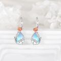 wholesale 925 Sterling Silver Moonstone Dragonfly Drop Earrings White Rose Gold Plated-0-3