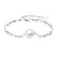 wholesale 925 Sterling Silver 10mm Freshwater Pearl Adjustable Bracelet Gift for Women-0-0