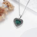 wholesale 925 Sterling Silver Blue Crystal Heart Locket Necklace for Women - Always in My Heart-0-36