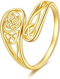 wholesale 14K Gold Adjustable Spoon Ring Open Jewelry Gift for Women-Celtic Knot