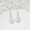 wholesale 925 Sterling Silver White Freshwater Cultured Pearl Infinity Twist Drop Earrings for Women-0-2