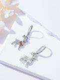 wholesale 925 Sterling Silver Christmas Dangle Earrings with Deer Design and Colorful Stones - Holiday s for Women-0-3