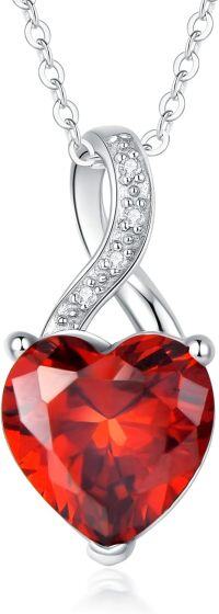 wholesale 925 Sterling Silver 1 10cttw Real Cubic Zirconias Heart Birthstone Necklace for Women Mom Wife-1. January - Jan.