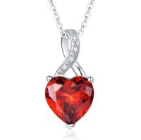 wholesale 925 Sterling Silver Blue Heart Pendant Necklace Wholesale With Crystal Accents-1. January - Jan.