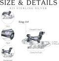 wholesale 925 Sterling Silver Opal Dachshund Adjustable Dog Ring for Women-0-1