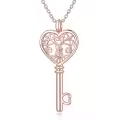 TOUPOP Sterling Silver Tree Of Life Key Necklace For Women-0-0