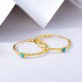 wholesale 925 Sterling Silver with Turquoise Stone Circle Endless Hoop Earrings for Women-0-11