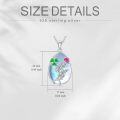 wholesale 925 Sterling Silver Scottish Thistle & Shamrock Pendant Necklace with Opal Stone - Irish Lucky Charm Jewelry for Women-0-4