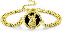 wholesale Gold 925 Sterling Silver My Guardian Angel Protect Me Charm Bracelet-Gold-Guardian Angel