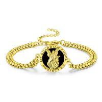 wholesale 925 Sterling Silver Guardian Angel Bracelet-Gold-Guardian Angel