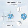 wholesale 925 Sterling Silver Blue Crystal Daisy Leverback Earring-0-4