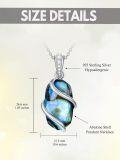 wholesale 925 Sterling Silver Abalone Shell Teardrop Pendant Necklace for Women Mother's Day Gifts-0-5