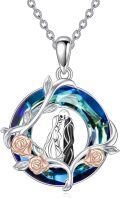 wholesale Nightmare Necklace Sterling Silver Crystal Jack And Sally Jewelry -0-0