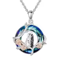 TOUPOP Sterling Silver Crystal Nightmare Necklace Jack And Sally Jewelry-0-0