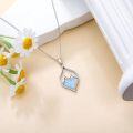 wholesale 925 Sterling Silver Mountain Shape White and Blue Opal Pendant Necklace for Nature Enthusiasts-0-3