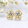 wholesale 925 Sterling Silver Monkey Stud Earrings - Cute Animal  for Women-0-5
