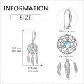 wholesale 925 Sterling Silver Dreamcatcher Feather Drop Earrings with Moonstone and Crystals Gifts for Her-0-4