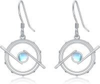 wholesale 925 Sterling Silver Moonstone Evil Eye Drop Earrings - Unique Gift for Her-Drum