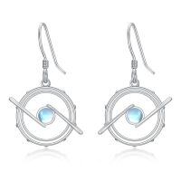 wholesale 925 Sterling Silver Earrings With Rainbow Moonstone-Drum