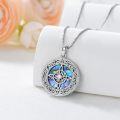 wholesale 925 Sterling Silver Round Celtic Knot Abalone Shell Star Pendant Necklace for Women-0-2