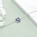 wholesale 925 Sterling Silver Purple Hummingbird & Leaf Design Adjustable Chain Anklet-0-4