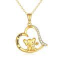 wholesale 14k Gold Elephant Necklace Wholesale With Cz Diamonds-0-0