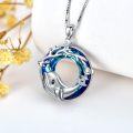 wholesale 925 Sterling Silver Dolphin Pendant with Blue Crystal and Starfish Charm Necklace for Women-0-2