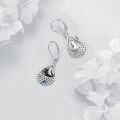 wholesale 925 Sterling Silver Black Cat Butterfly Teardrop Dangle Earrings - Mothers Day Gift for Her-0-3