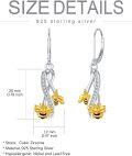 wholesale TOUPOP Animal Earrings (bee), Silver -0-3