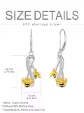 TOUPOP Silver Bee Earrings with Stone-0-3