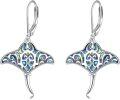 wholesale 925 Sterling Silver Abalone Shell Lotus Flower Drop Earrings Ocean Inspired  for Her-0-1