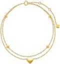 wholesale 14K Gold Layered Heart Charm Ankle Anklet for Women - Gifts for Her Wife Mom Girlfriend-0-0