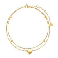 wholesale 14K Gold Layered Heart Charm Ankle Anklet for Women - Gifts for Her Wife Mom Girlfriend-Yellow Gold