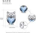 wholesale 925 Sterling Silver Heart-Shaped Blue Crystal Cat Stud Earrings - Adorable Kitty  for Her-0-3