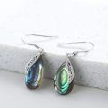 wholesale 925 Sterling Silver Abalone Shell Teardrop Celtic Knot Dangle Earrings for Women-0-1