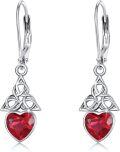 wholesale Sterling Silver Celtic Birthstone Drop Earrings Irish Jewelry Gifts-0-0
